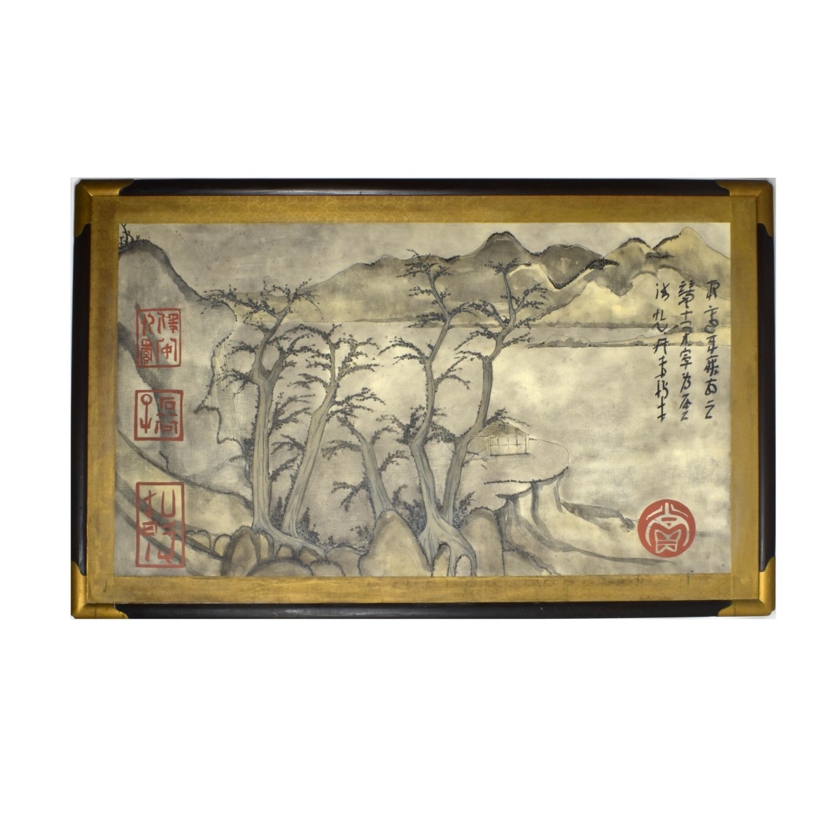 Large Antique Style Japanese Silk Scroll Painting