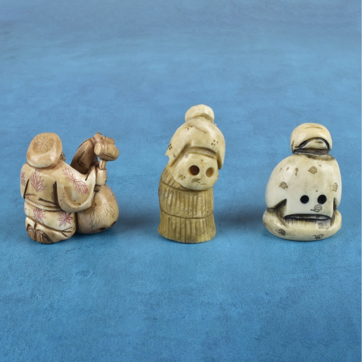 Three Antique Japanese Netsuke Figurines