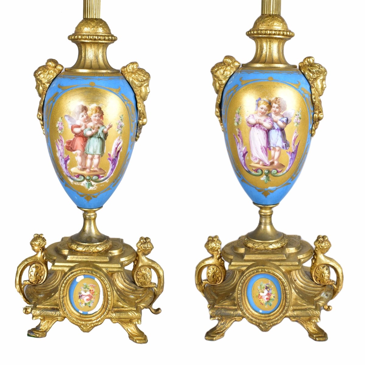 Pair of Antique Sevres Lamps