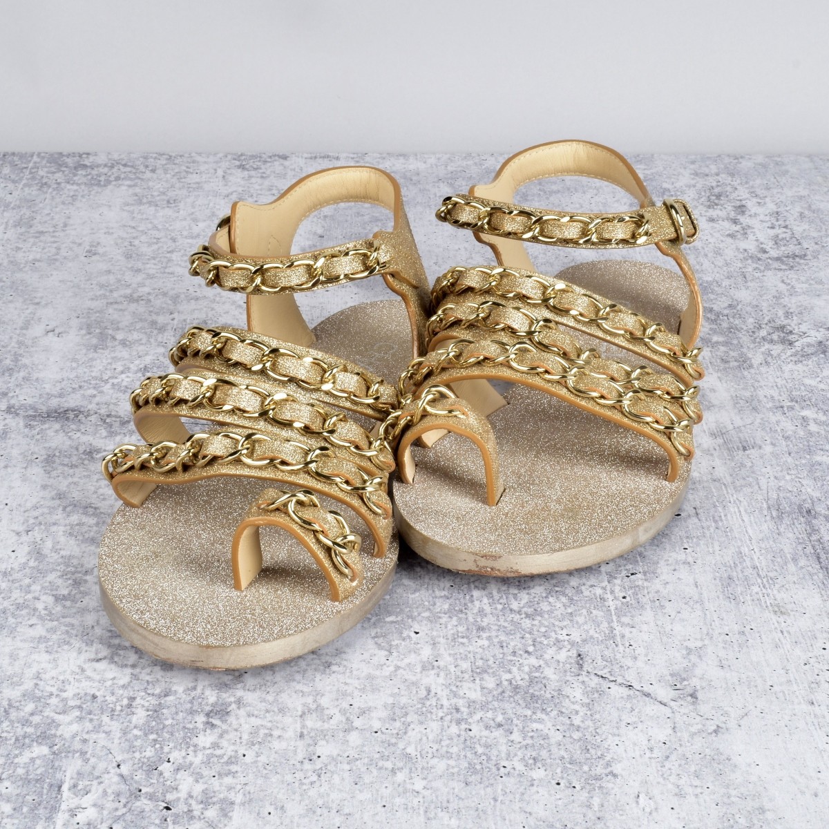 Chanel Metallic Gold Sandal