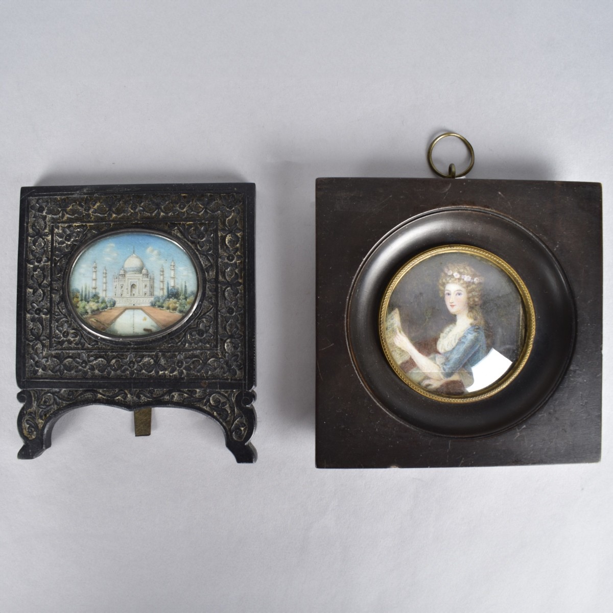 Two Framed Antique Miniatures
