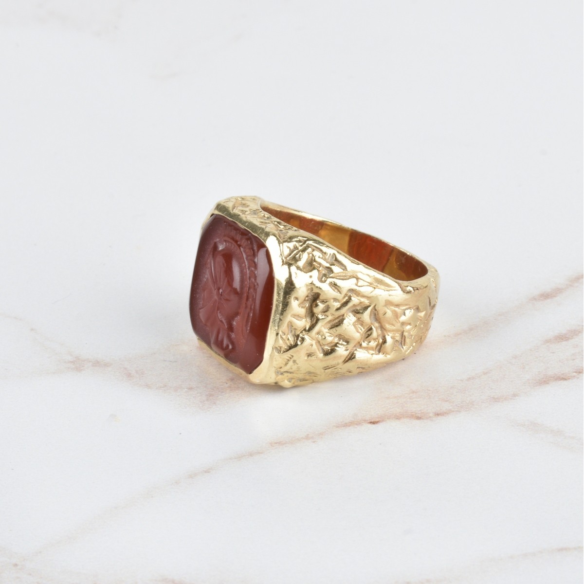 Carnelian and 14K Ring