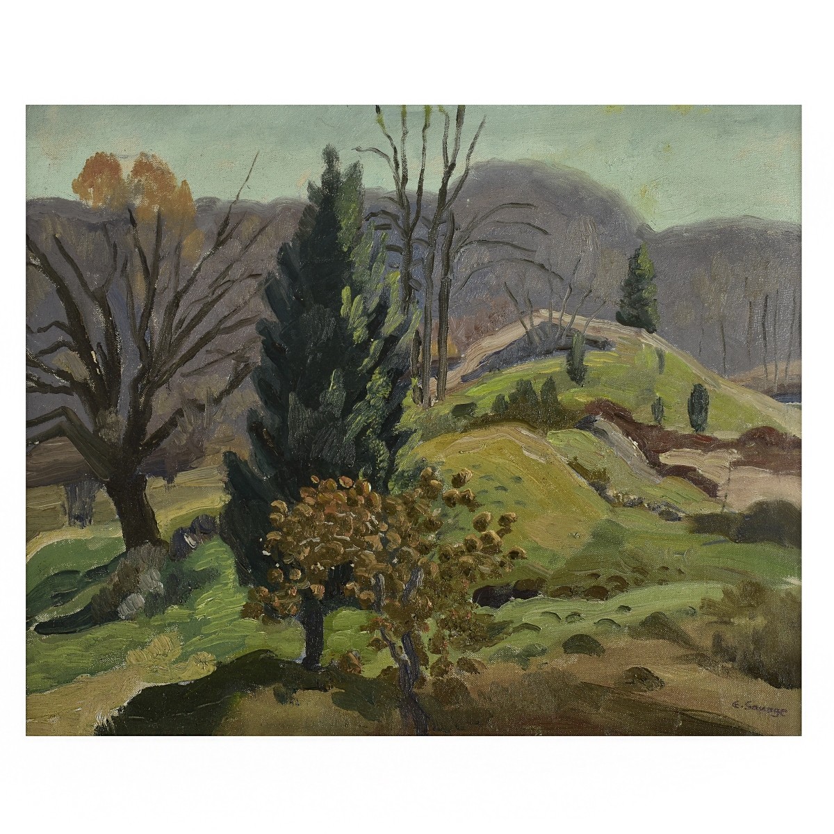 Eugene F. Savage (Amer. 1883-1978) O/P Landscape