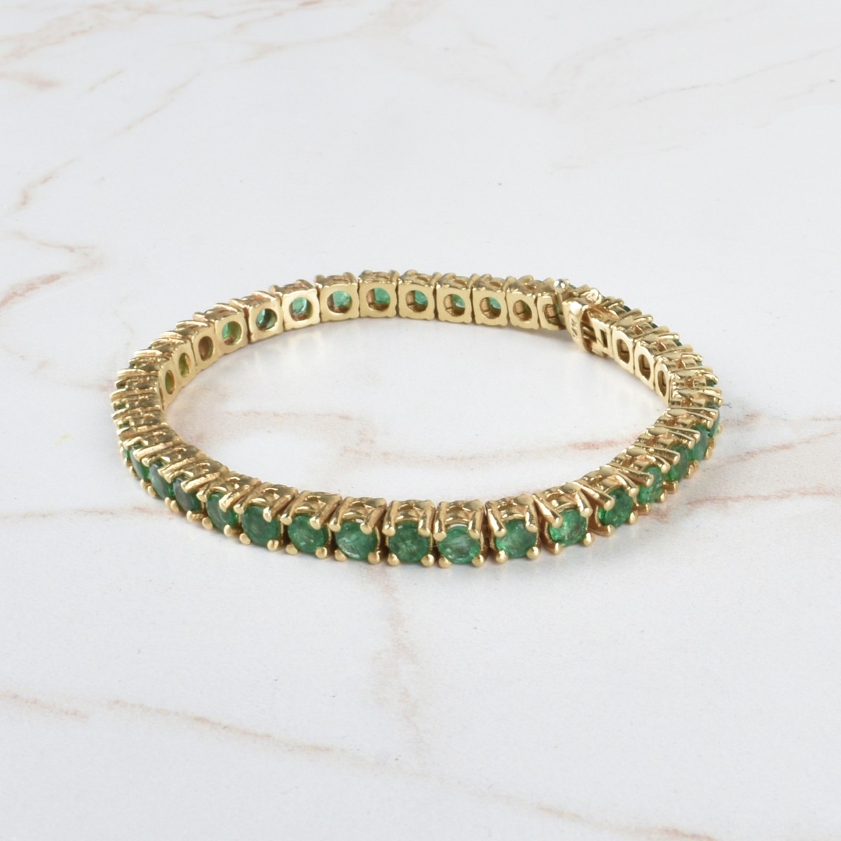 Emerald and 14K Bracelet