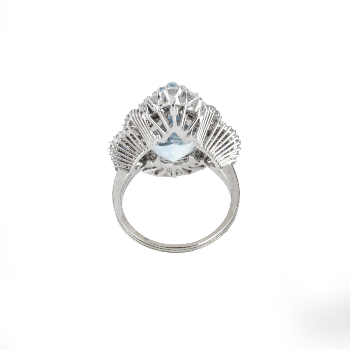 Aquamarine, Diamond and Sapphire Ring