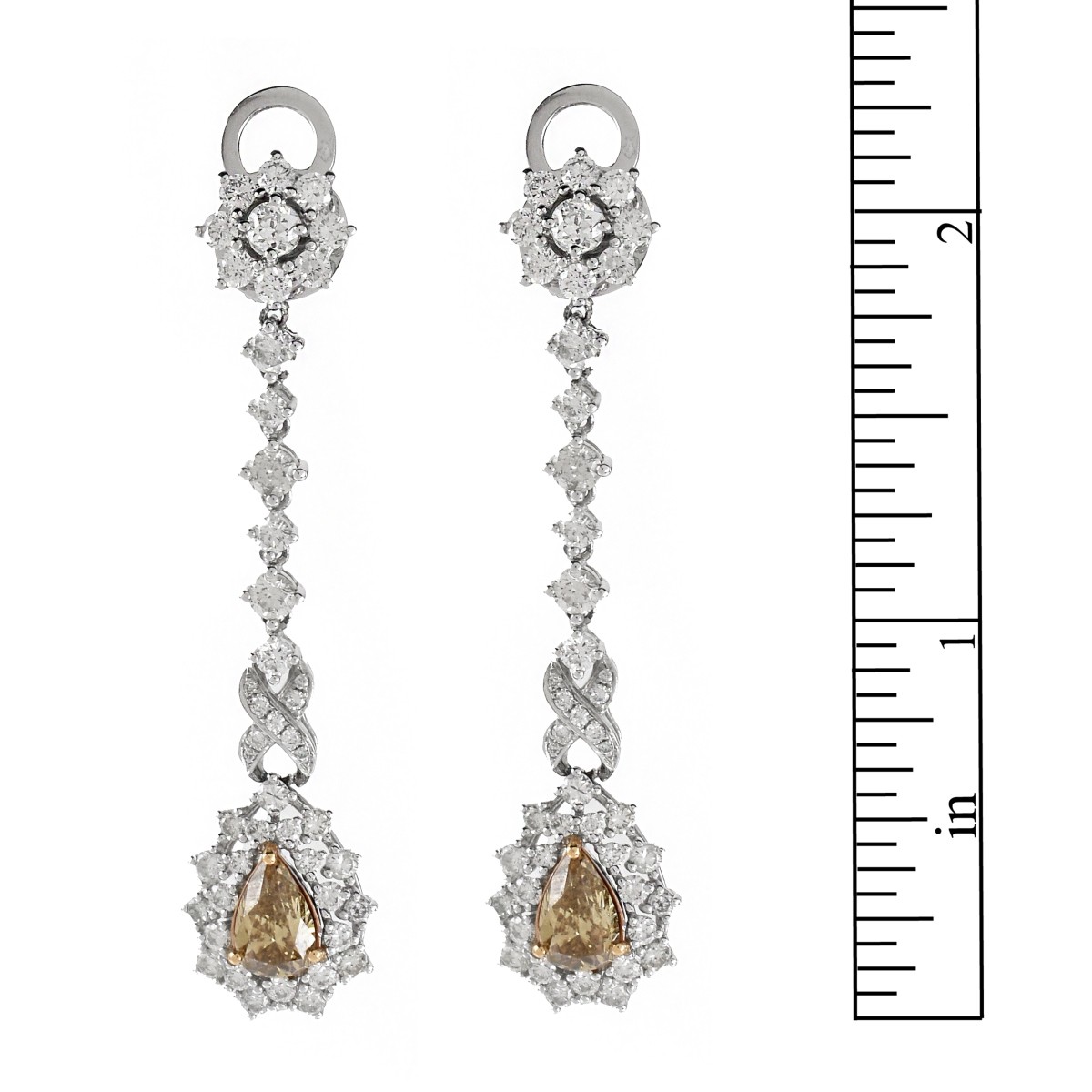 Fancy Diamond and 18K Earrings