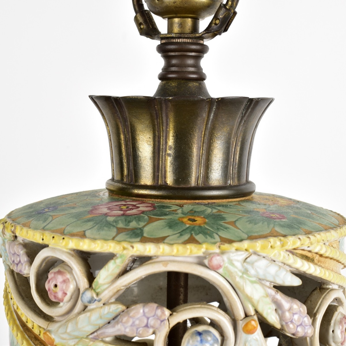 Antique Capodimonte Porcelain Lamp