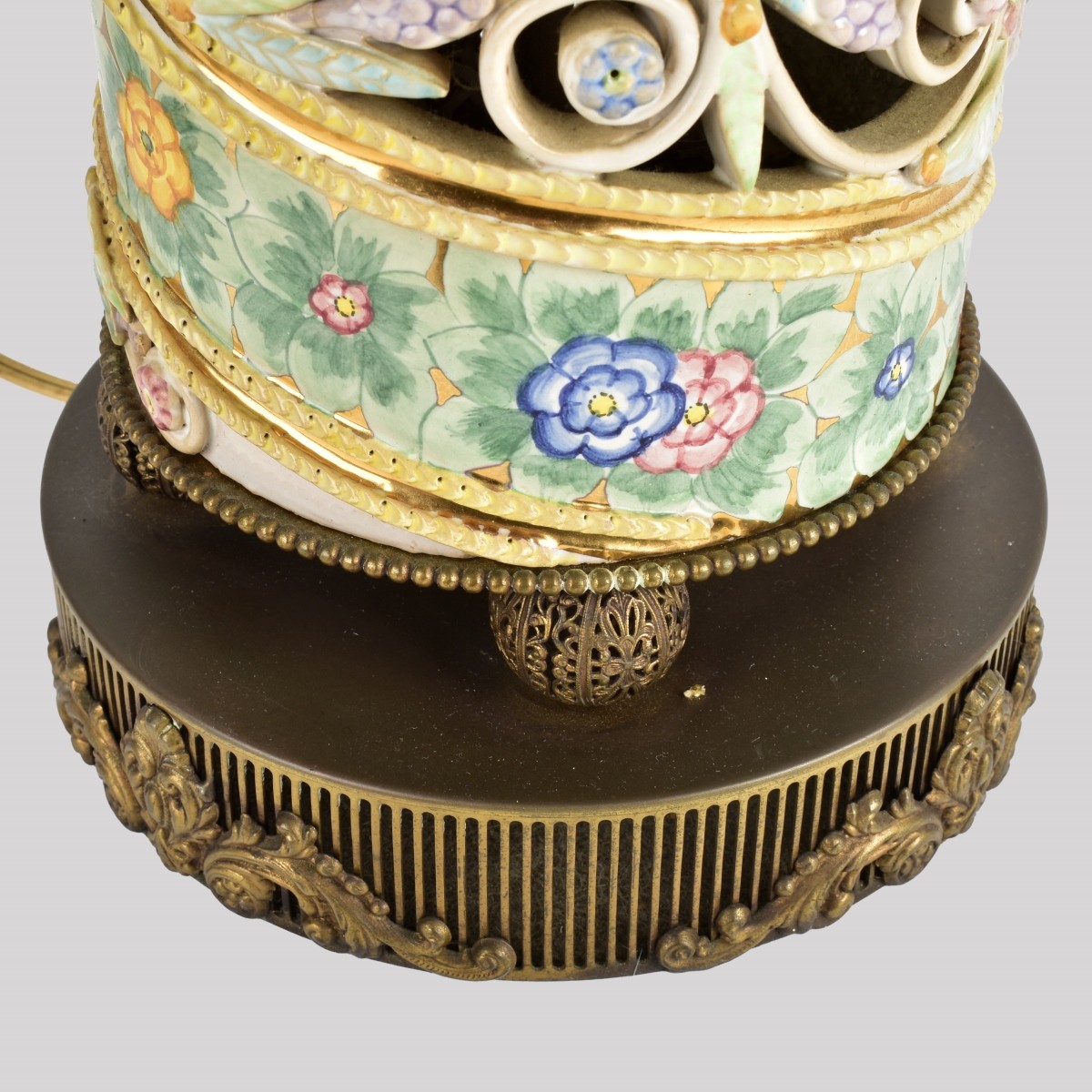 Antique Capodimonte Porcelain Lamp