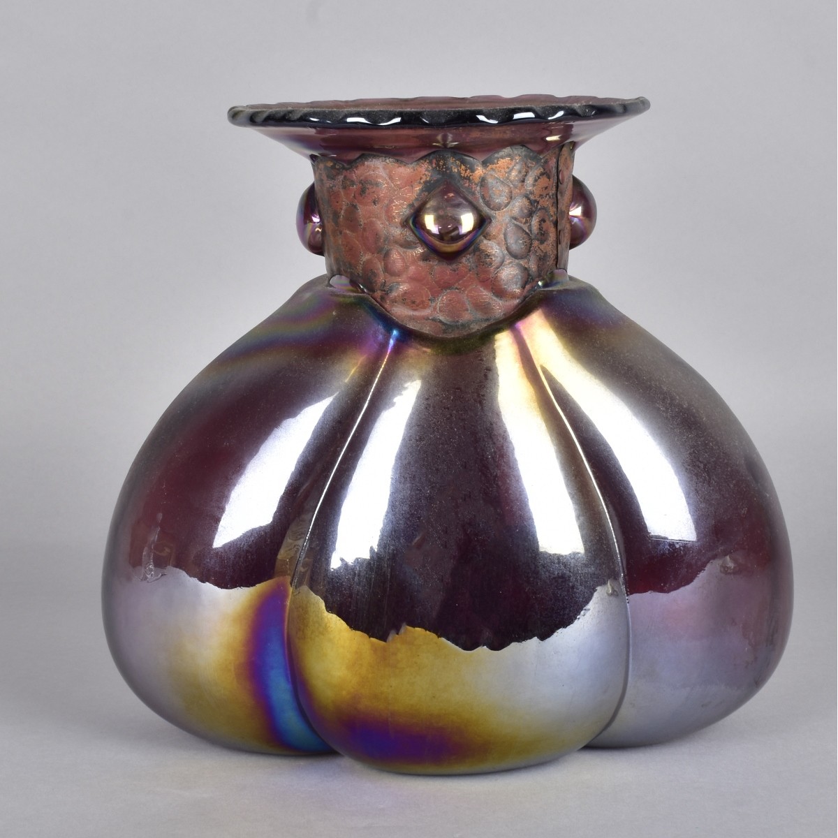 Large Silvestri Mouth Blown Glass Vase