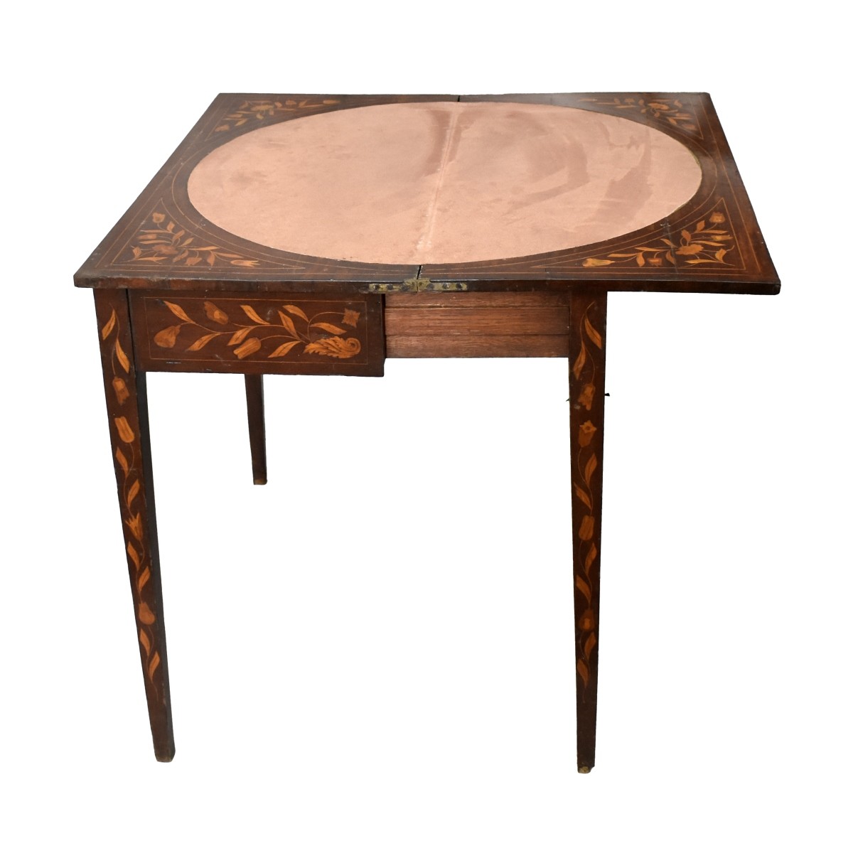 19th C. Dutch Marquetry Inlaid Game Table
