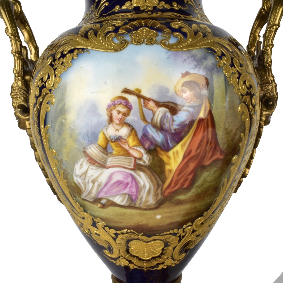 Pair Sevres Lamps with Bronze Mounts