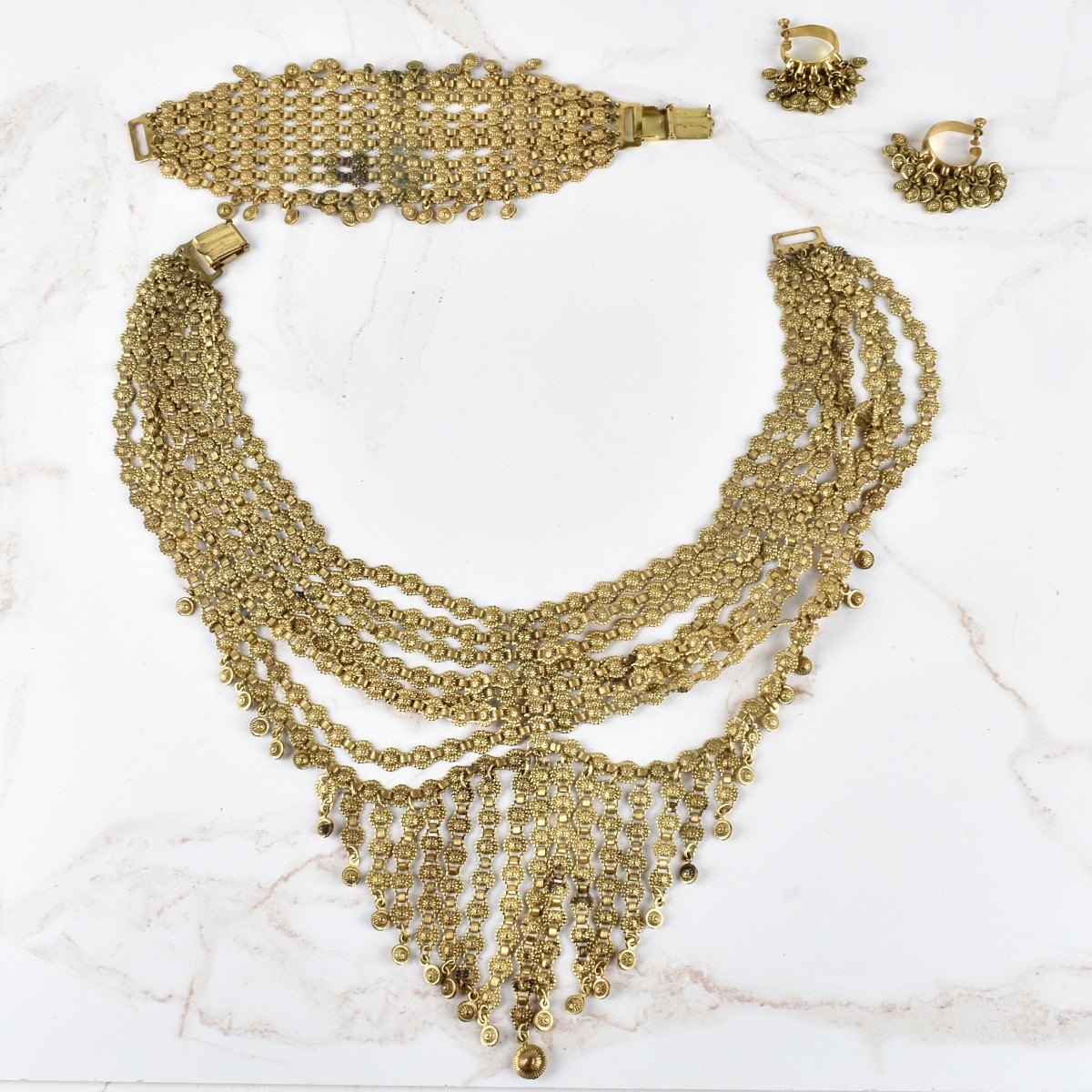 Necklace, Bracelet and Earrings Suite