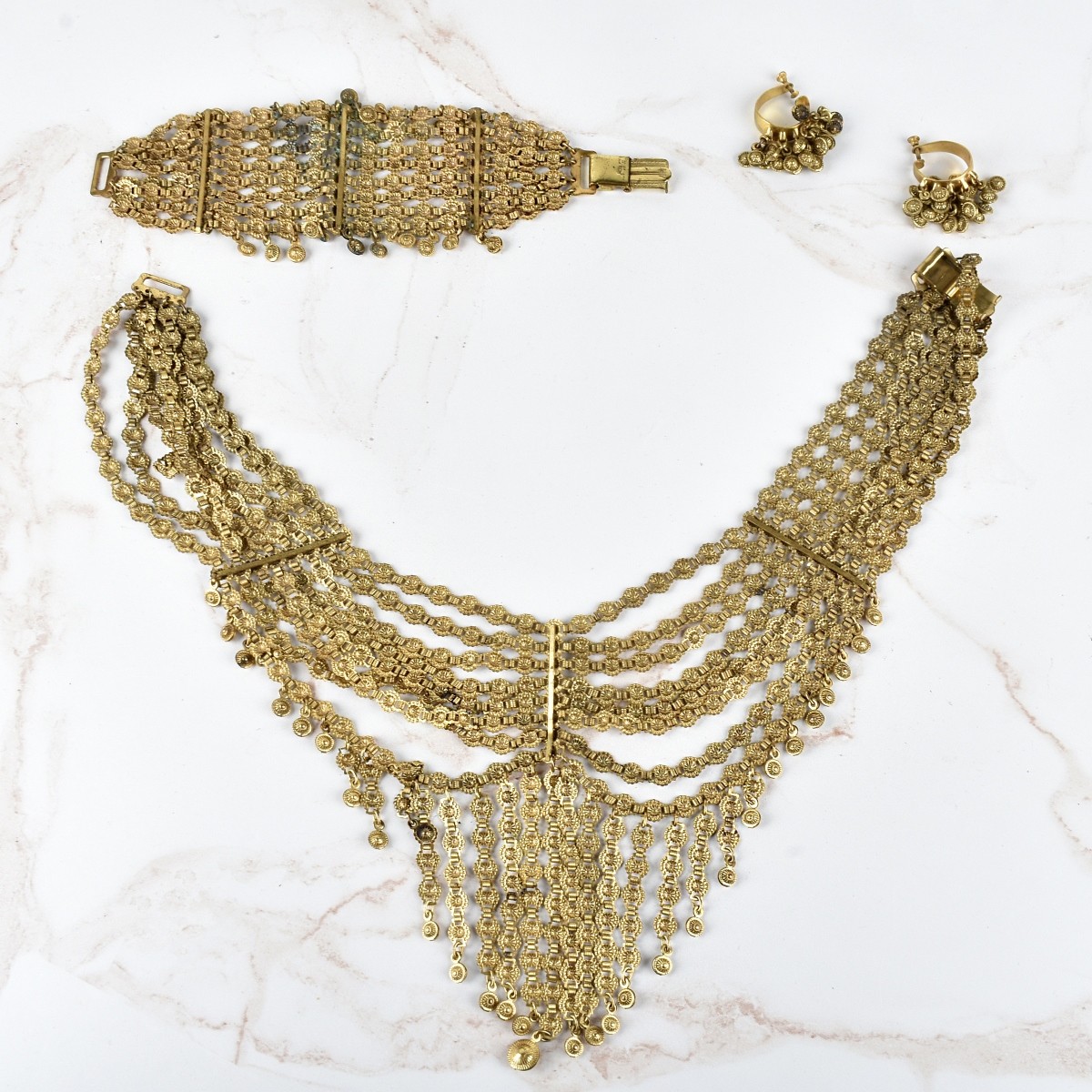 Necklace, Bracelet and Earrings Suite