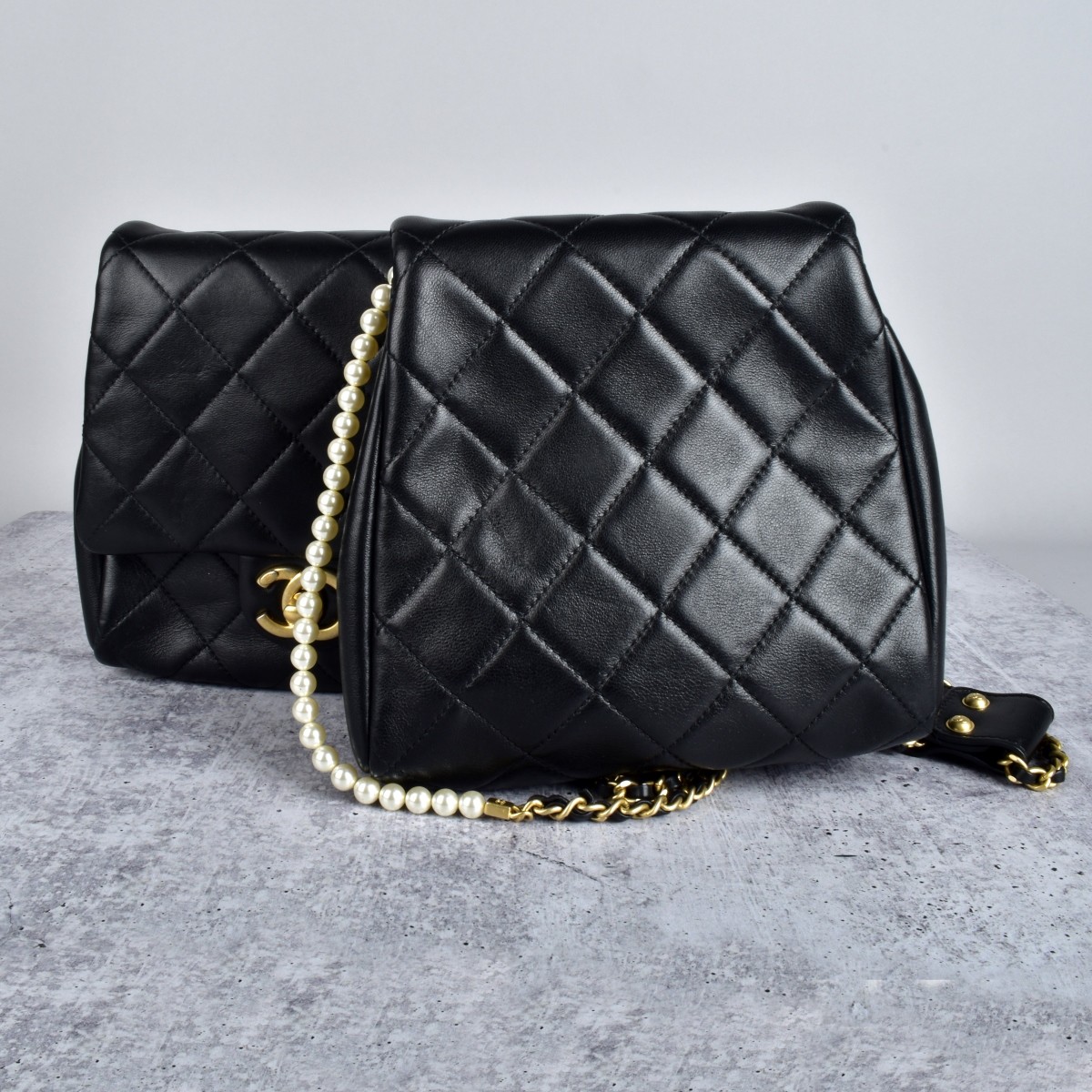 Chanel Quilted Lambskin Side Pack - Double Bags