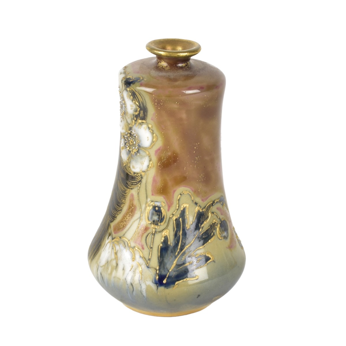 Antique Turn Teplitz Amphora Pottery Vase