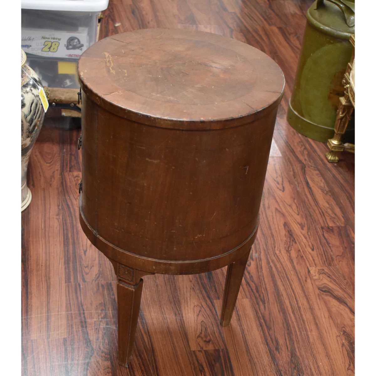 Vintage Cylinder Shape Wooden Side Table