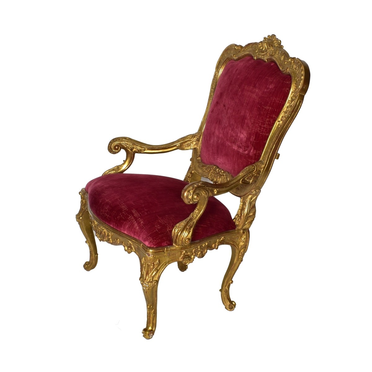 Louis XV-style Carved Gilt Wood Chair