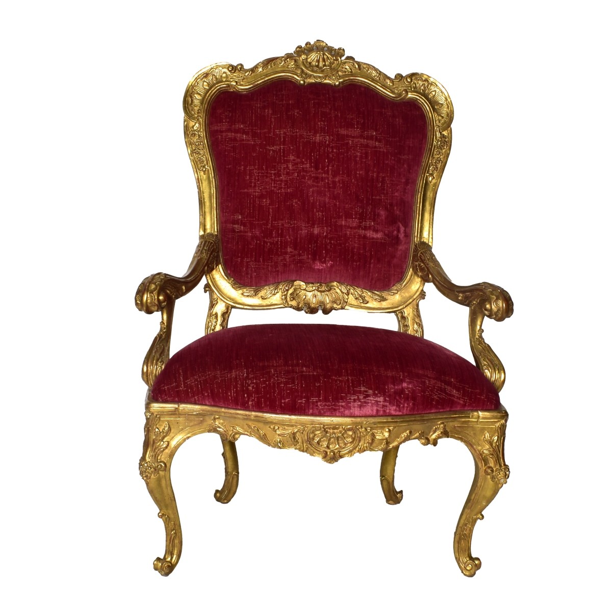 Louis XV-style Carved Gilt Wood Chair