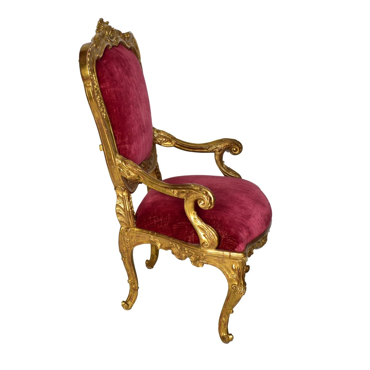 Louis XV-style Carved Gilt Wood Chair