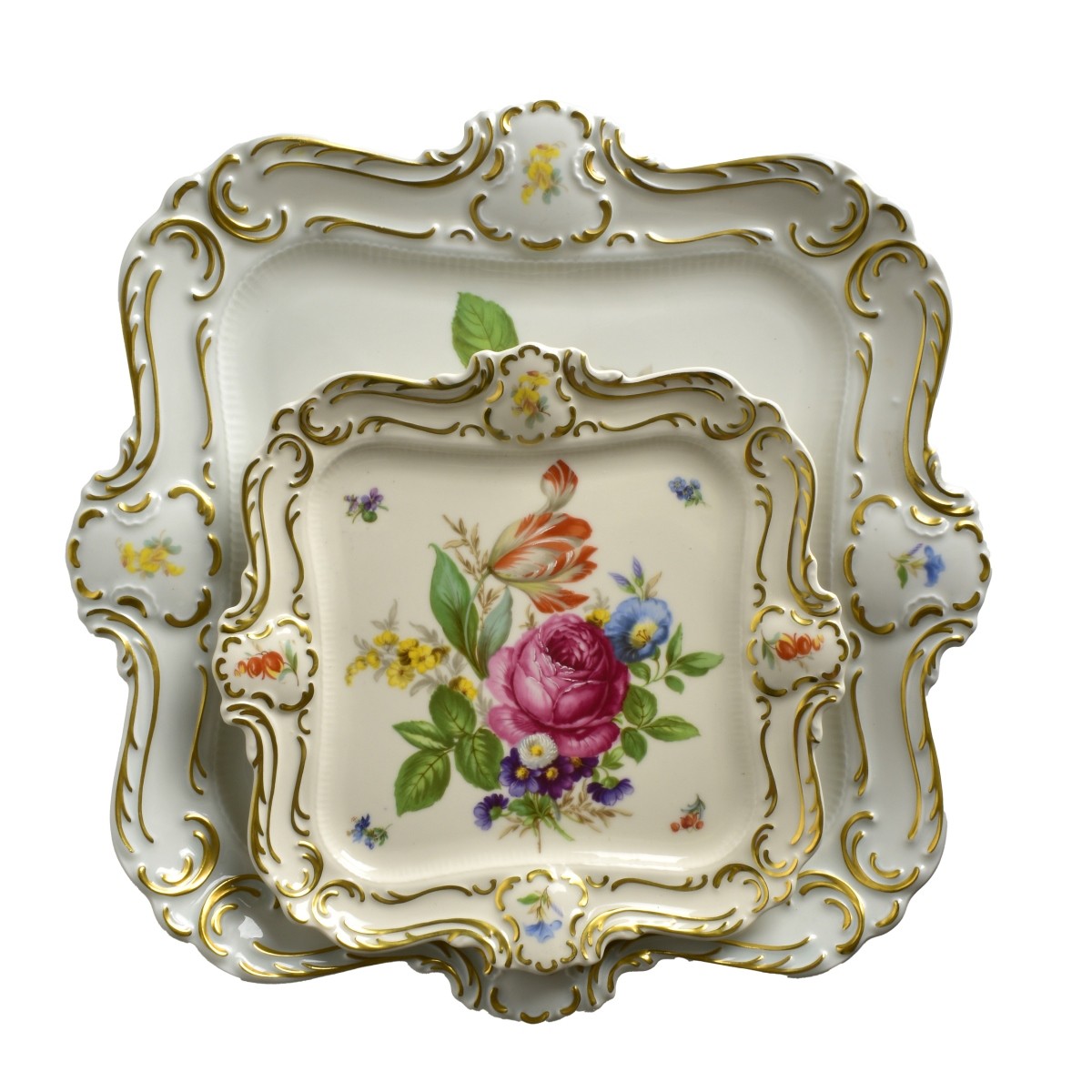 Vintage Lindner Bavarian Porcelain Plates
