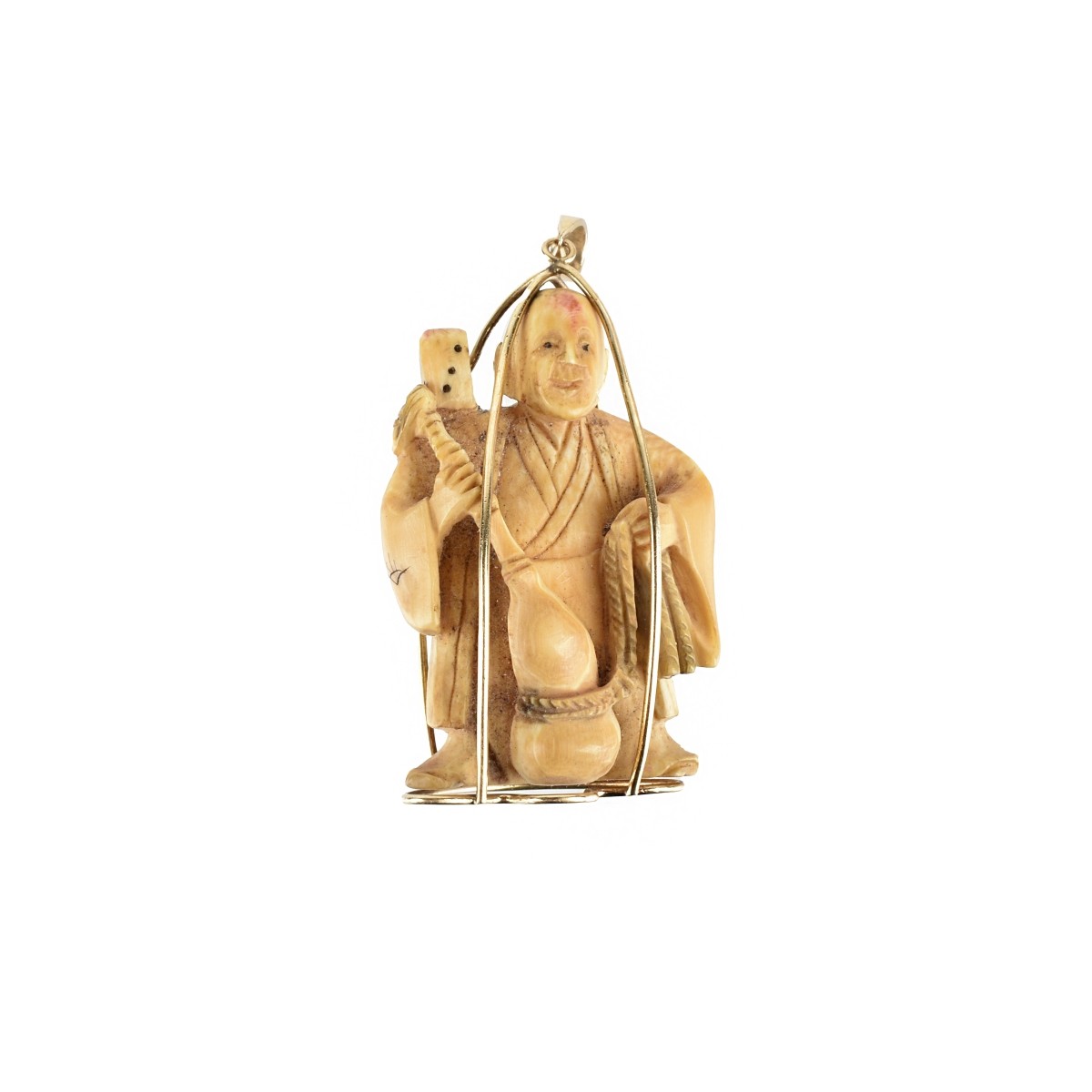 Japanese Netsuke and 14K Pendant