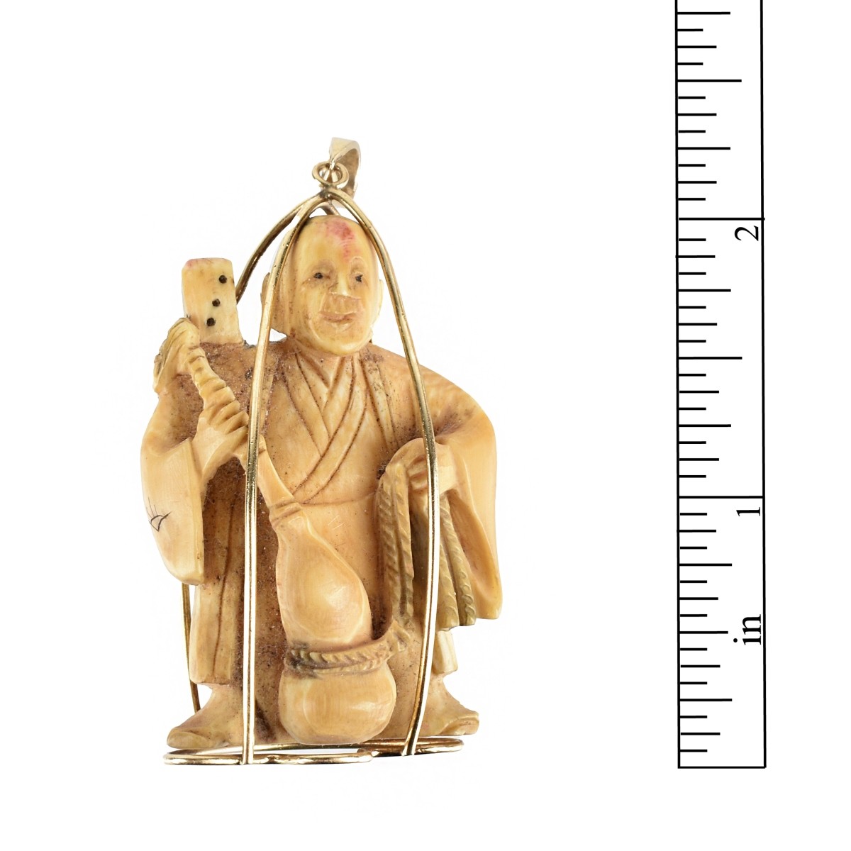 Japanese Netsuke and 14K Pendant