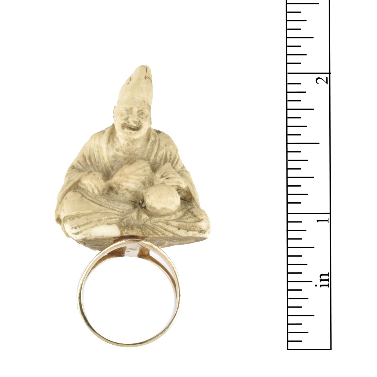 Japanese Netsuke and 14K Ring