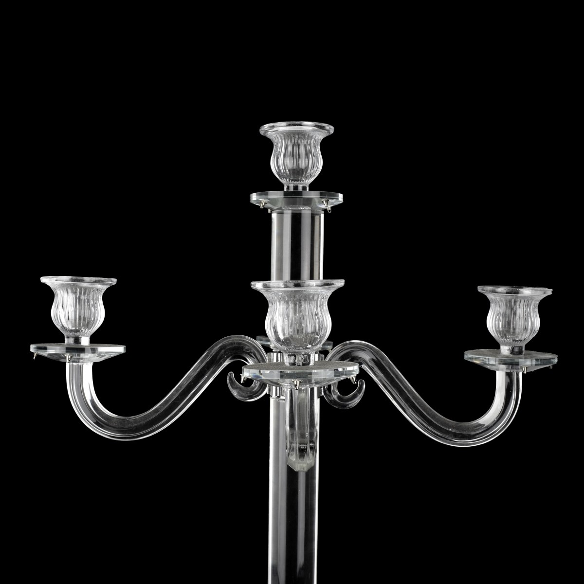 Pair of Large Modern 4-Arm Candelabra