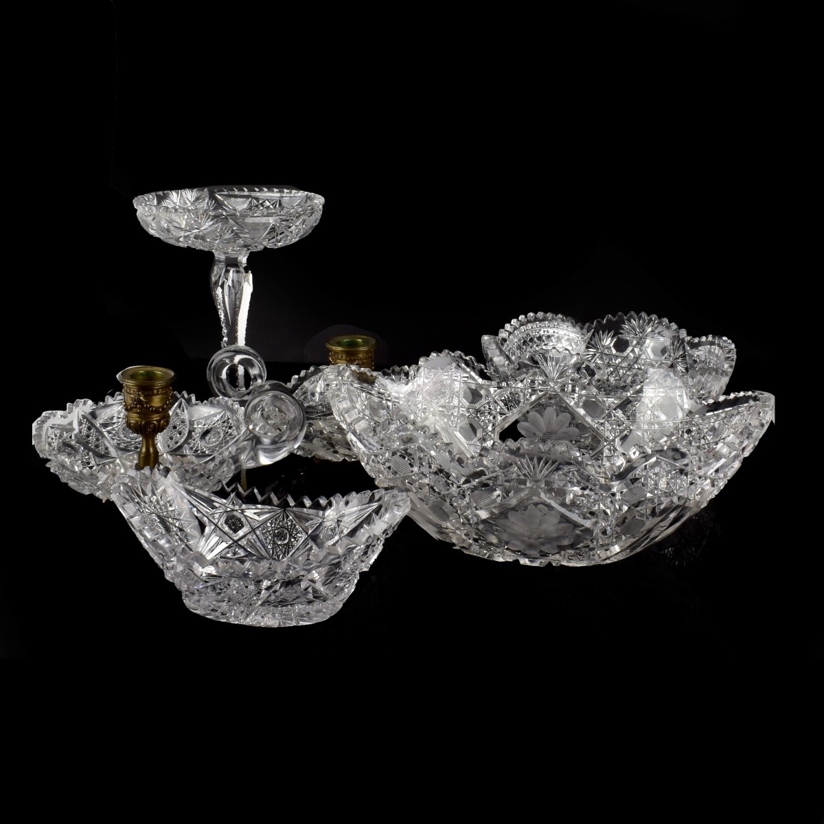 6 American Cut Crystal Tableware