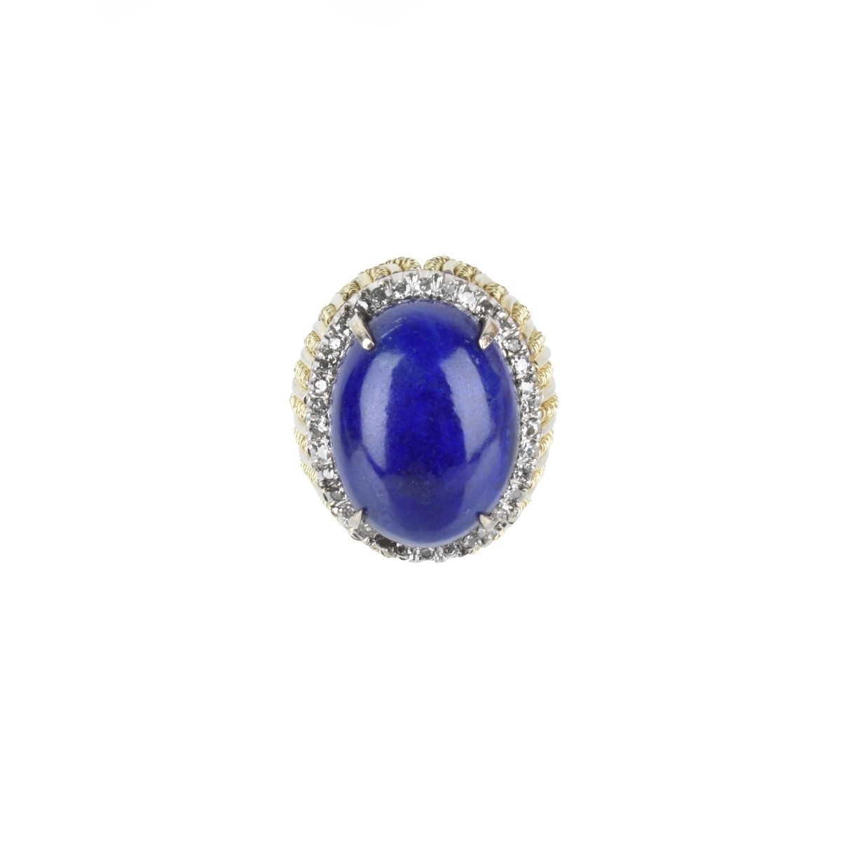 Lapis, Diamond and 14K Ring