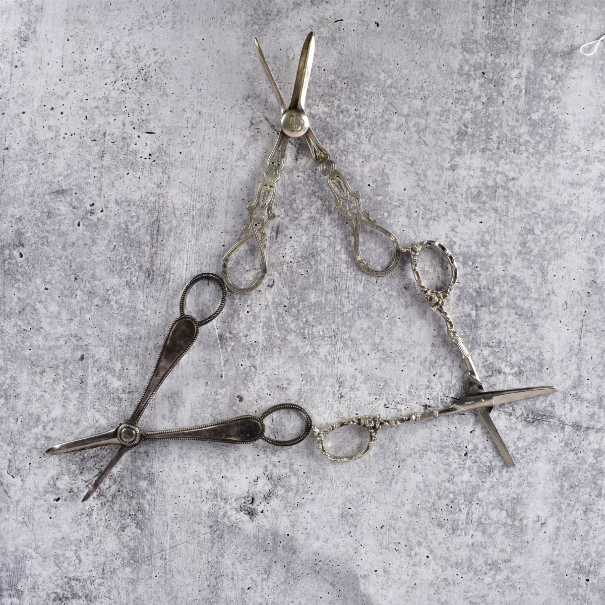 Vintage English Silver Grape Shears