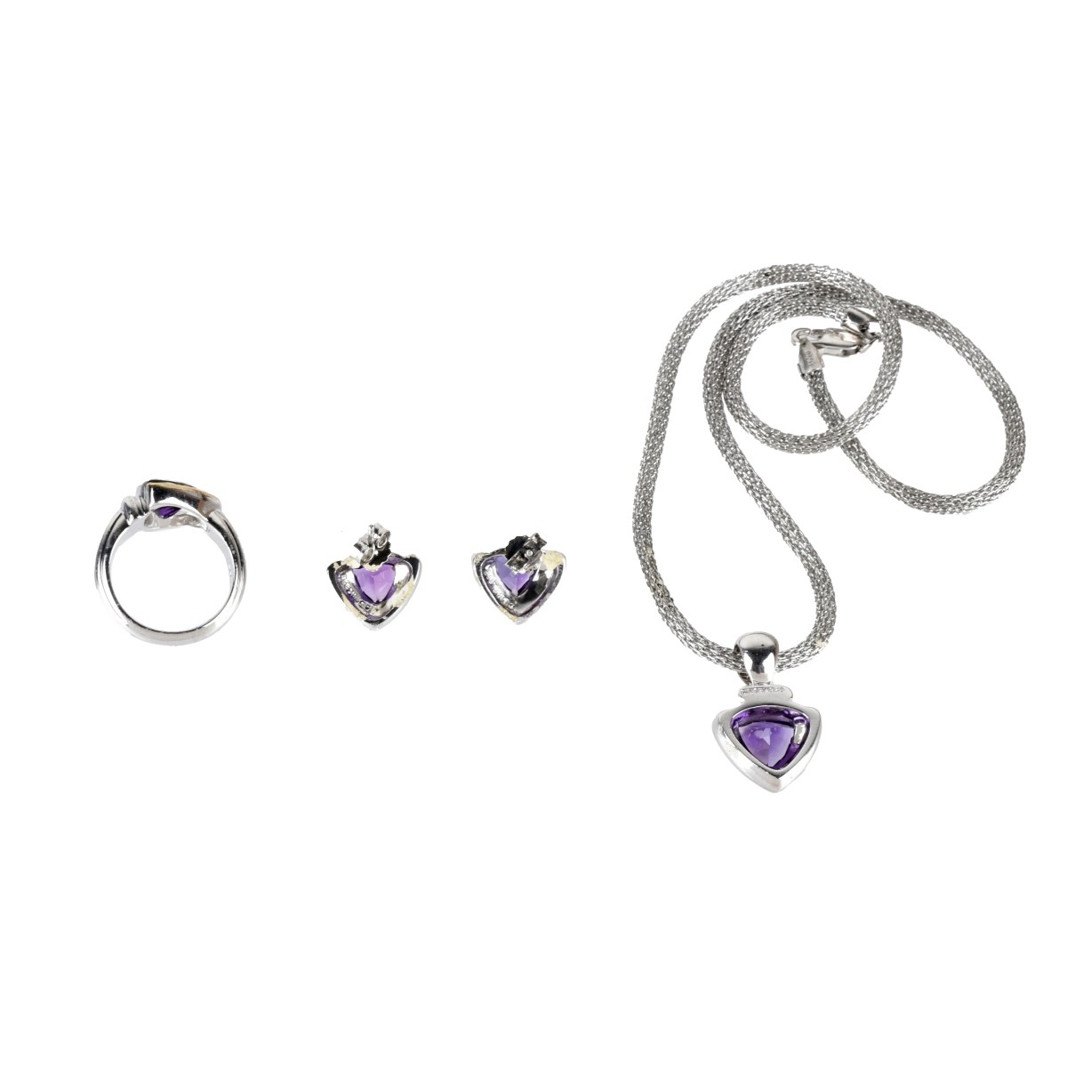 Amethyst, 18K and Silver Jewelry