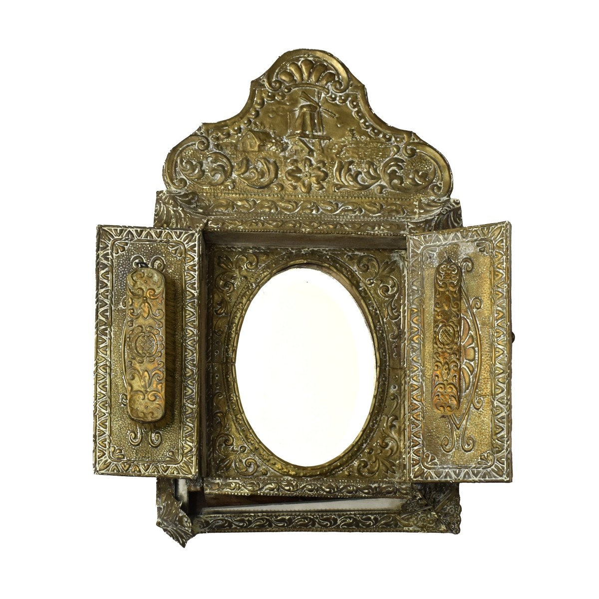 Antique French Wall Hanging Mirror Cabinet