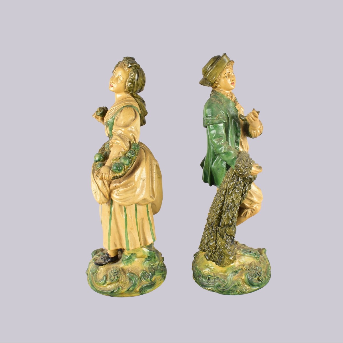 Pair of Vintage Chalkware Figurines