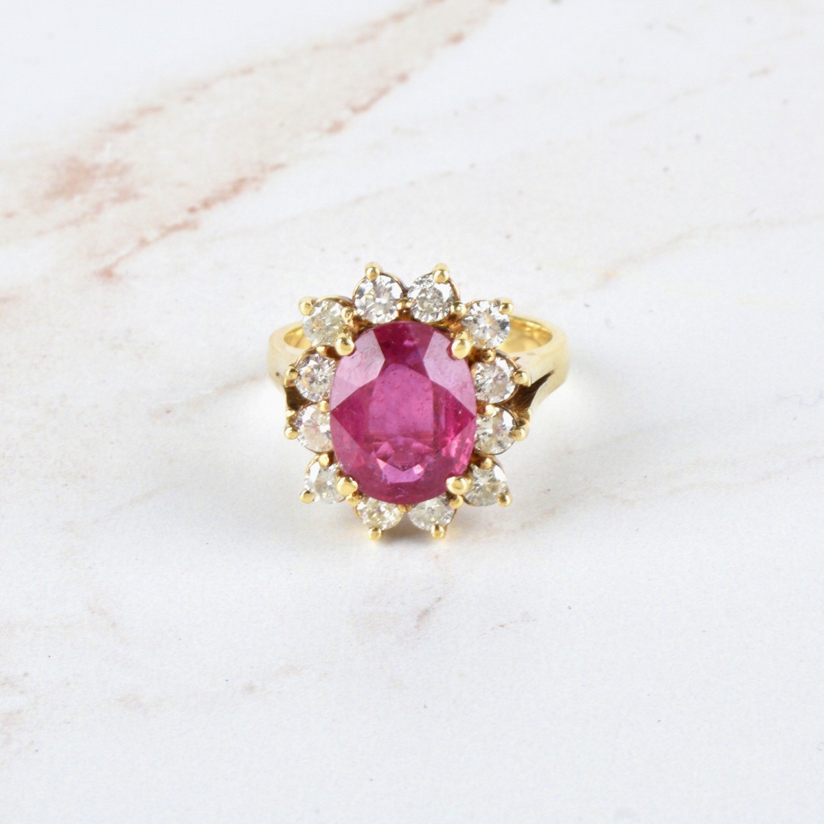 Ruby, Diamond and 14K Ring