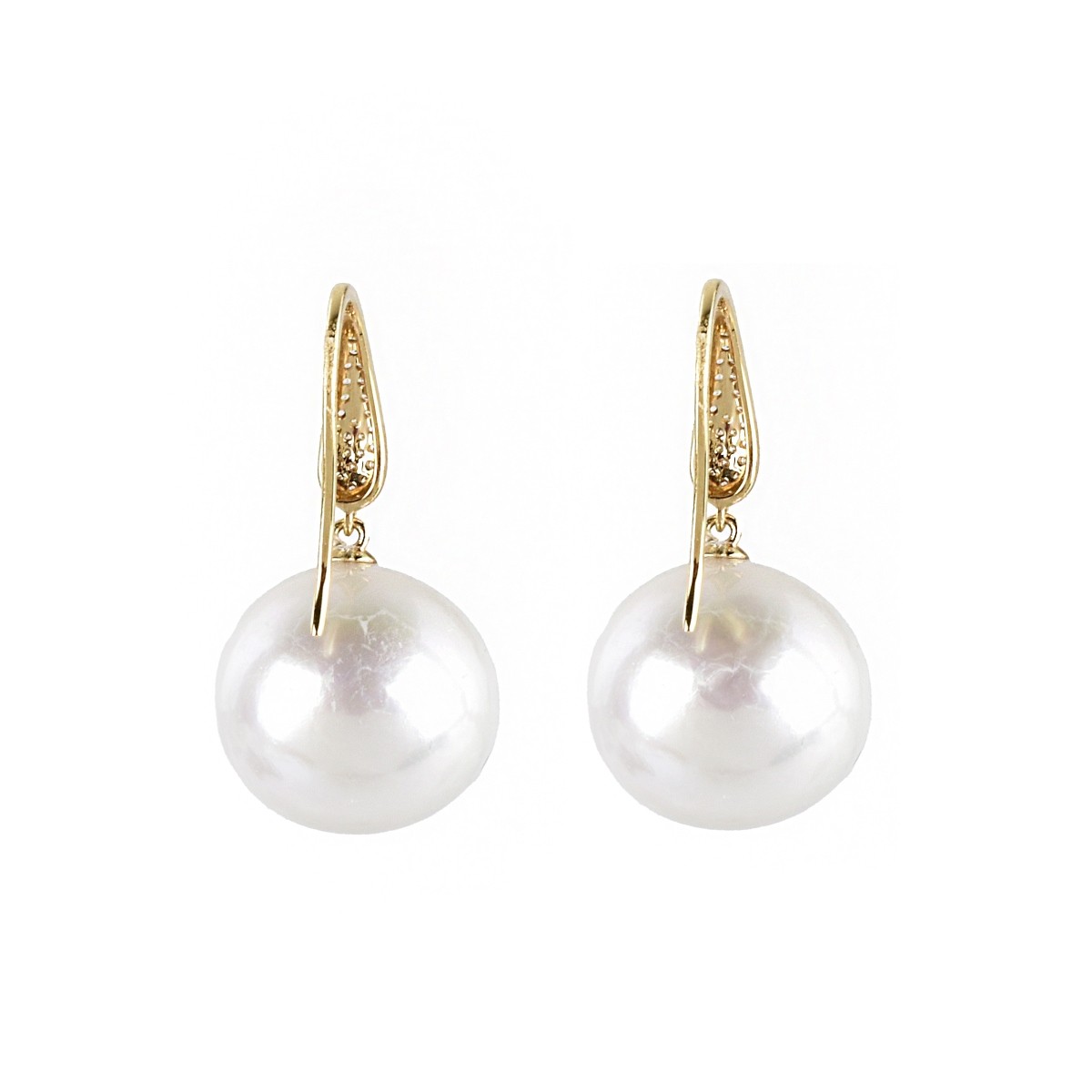 Pearl, Diamond and 18K Earrings