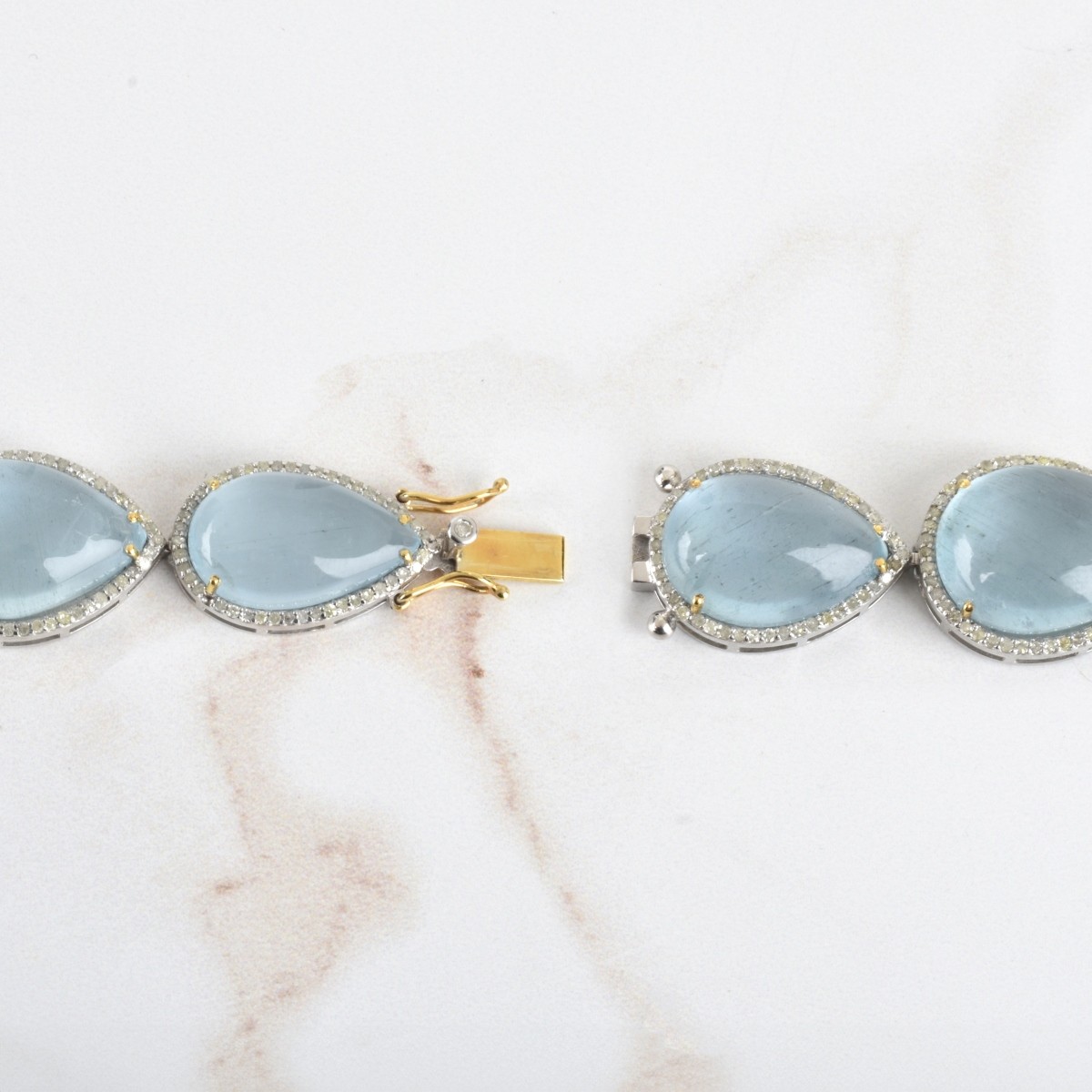 Aquamarine and Silver Bracelet