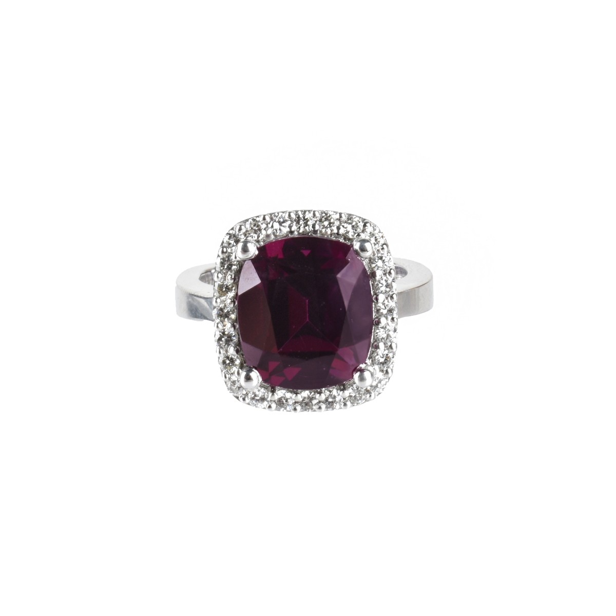 Garnet, Diamond and 18K Ring