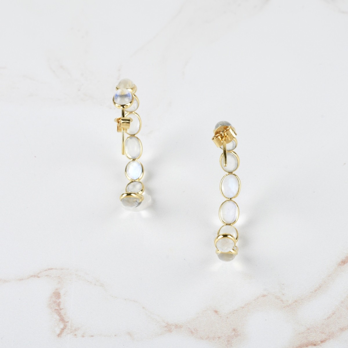 Moonstone and 18K Earrings