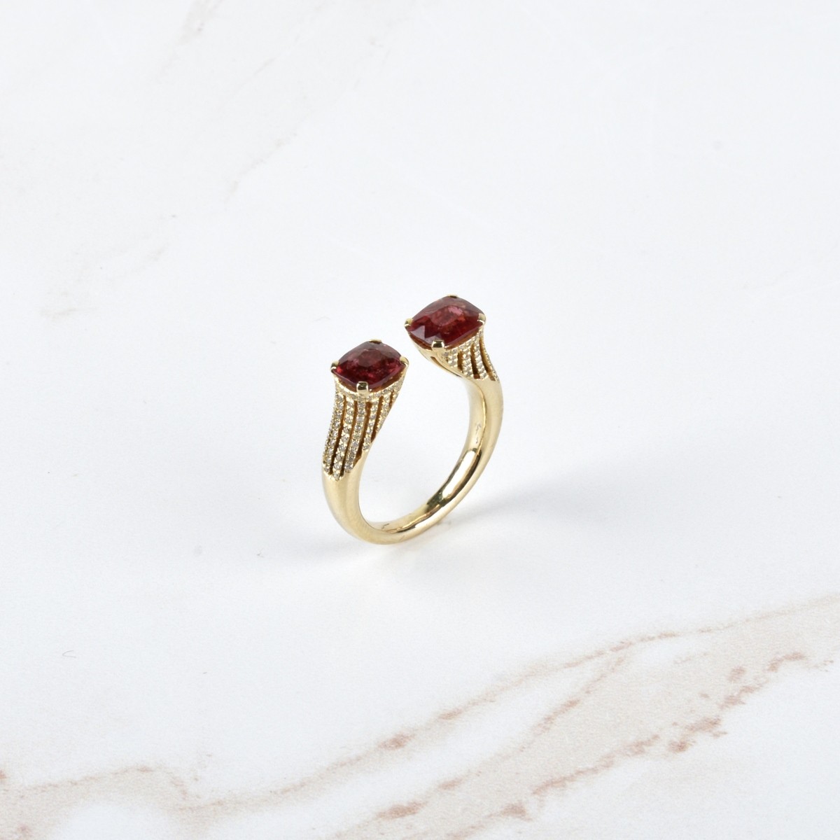 Burma Spinel, Diamond and 18K Ring