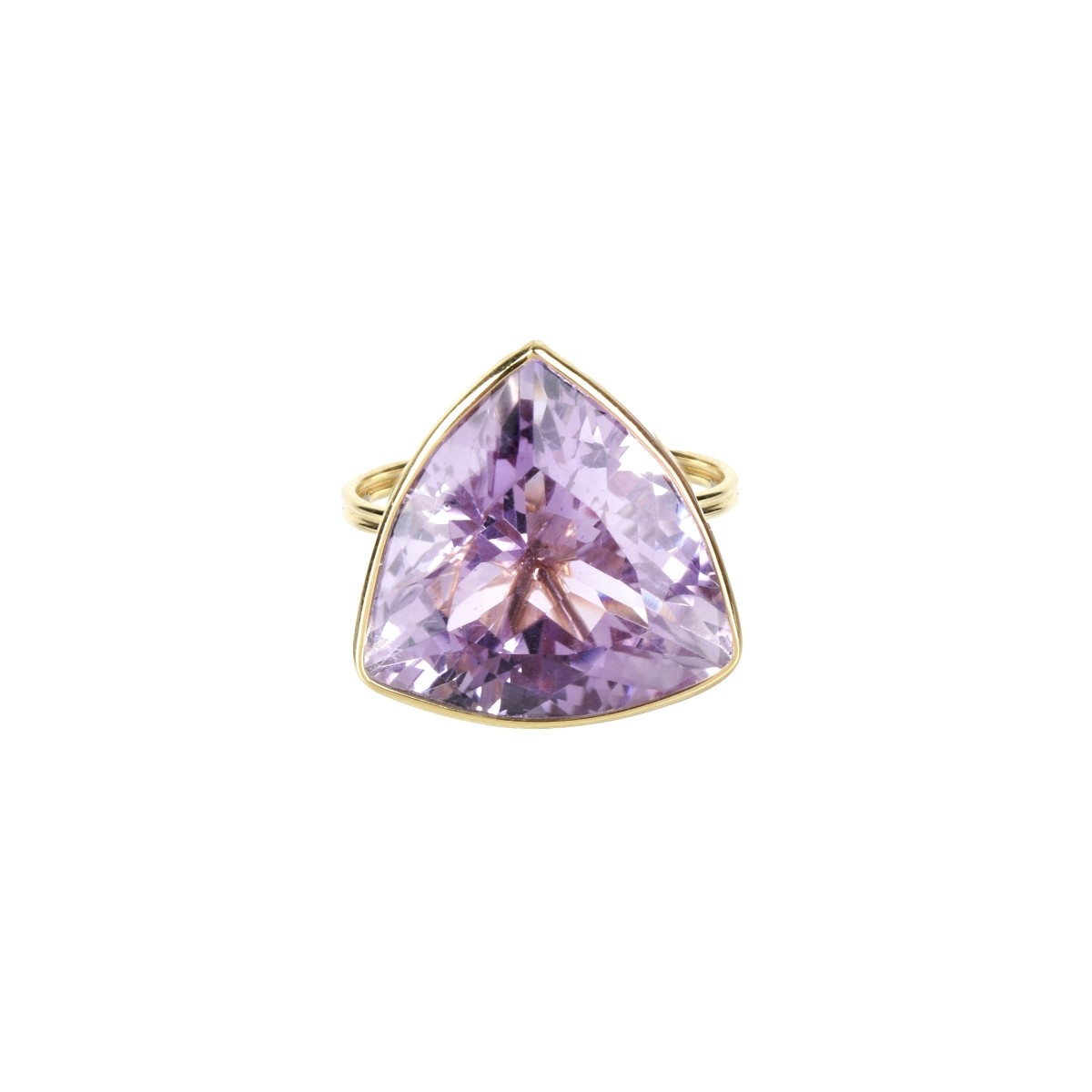 Amethyst, Diamond and 18K Ring