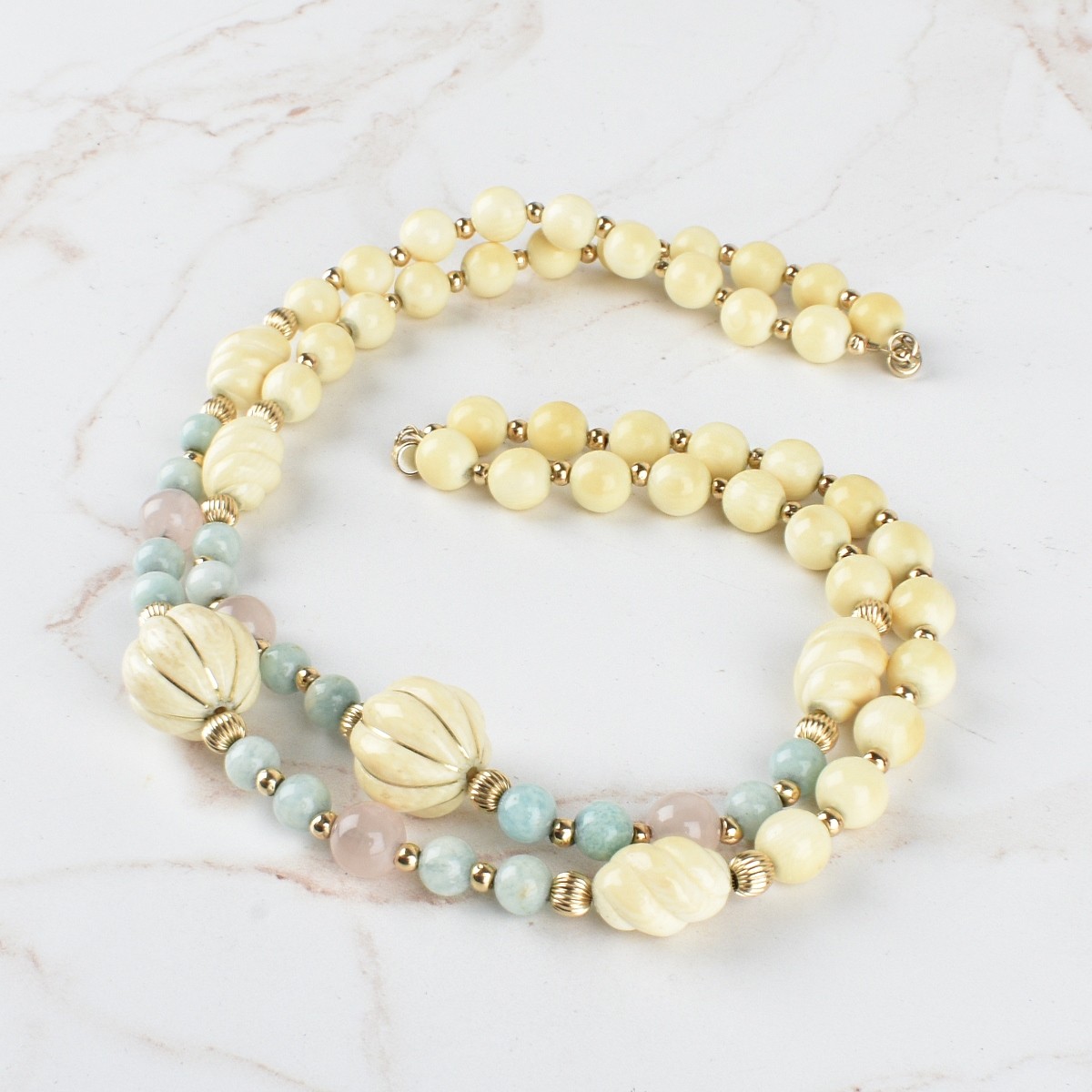 Bead and 14K Necklace