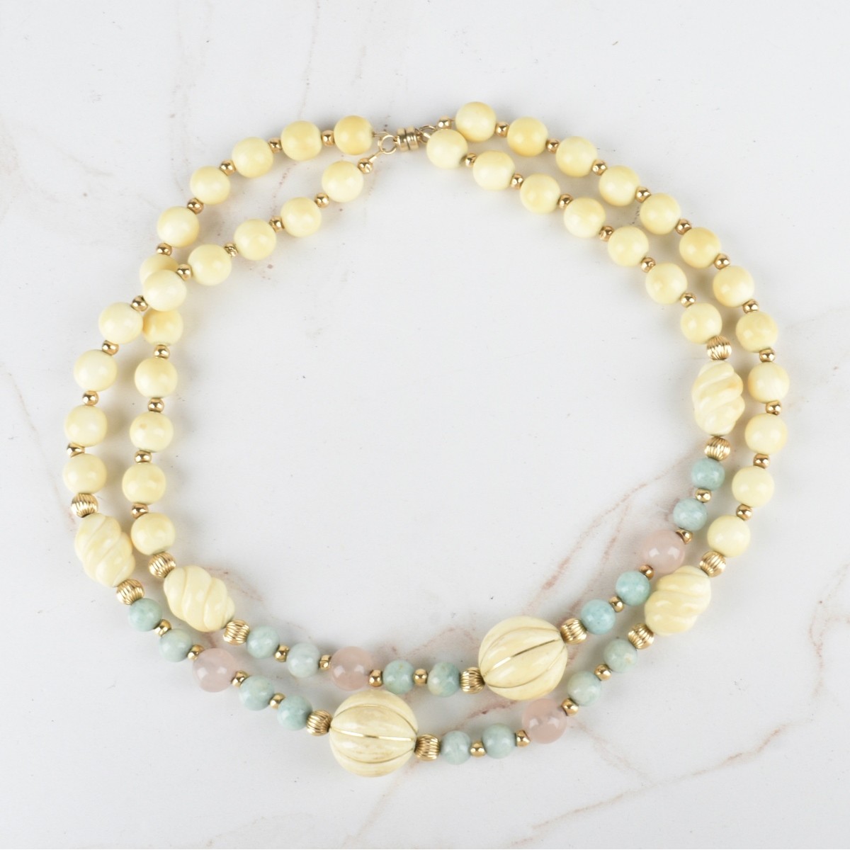 Bead and 14K Necklace