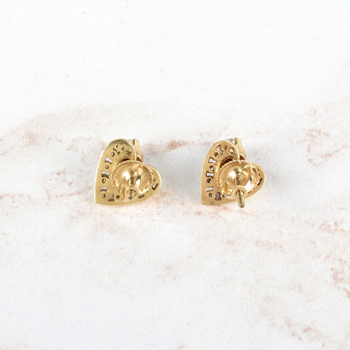 Diamond and 14K Ear Studs