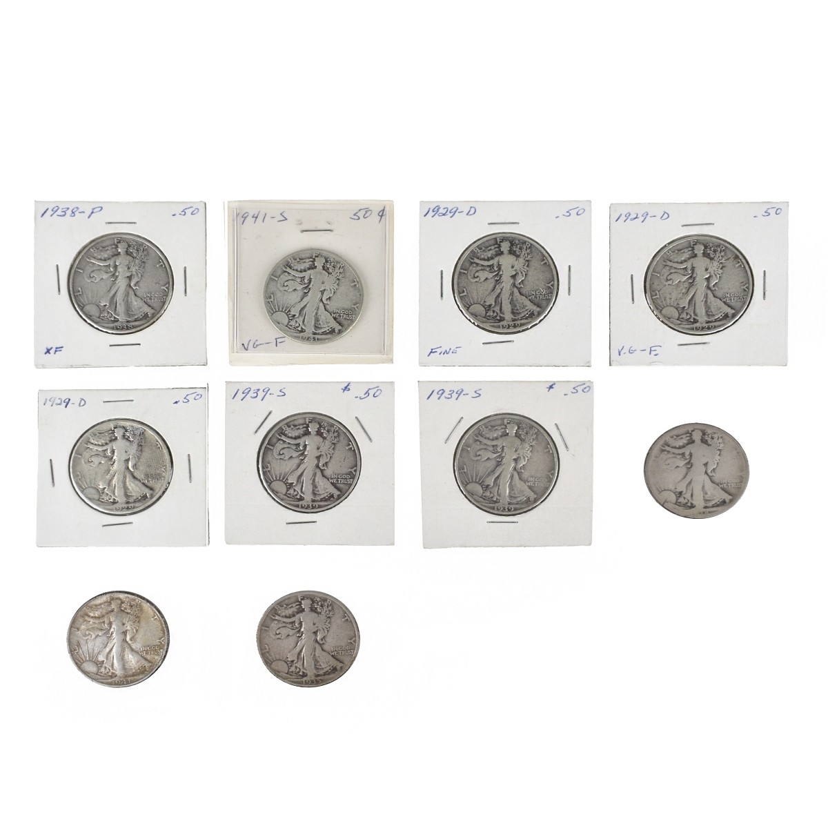 US Walking Liberty Silver Half Dollar Coins