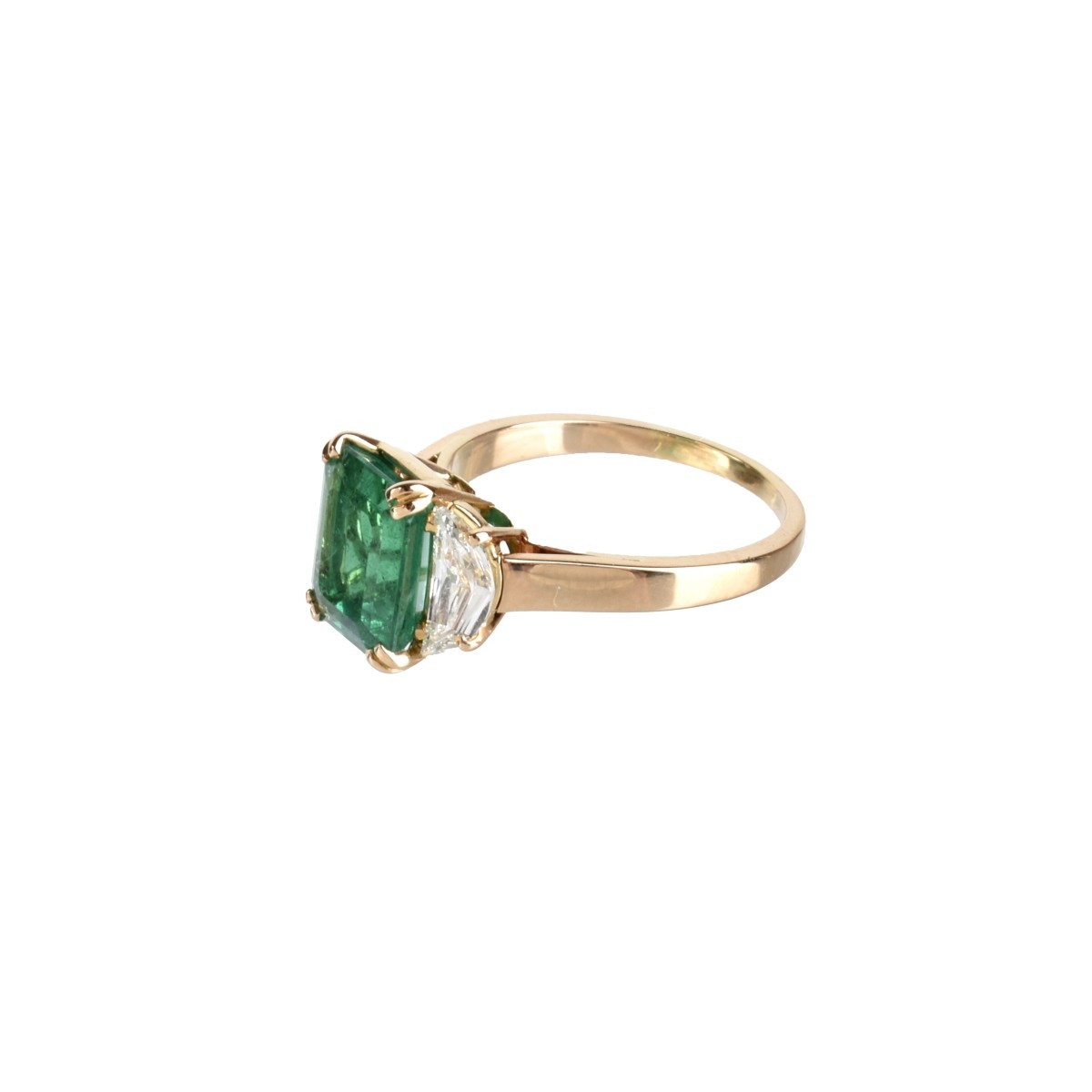 Emerald, Diamond and 18K Ring