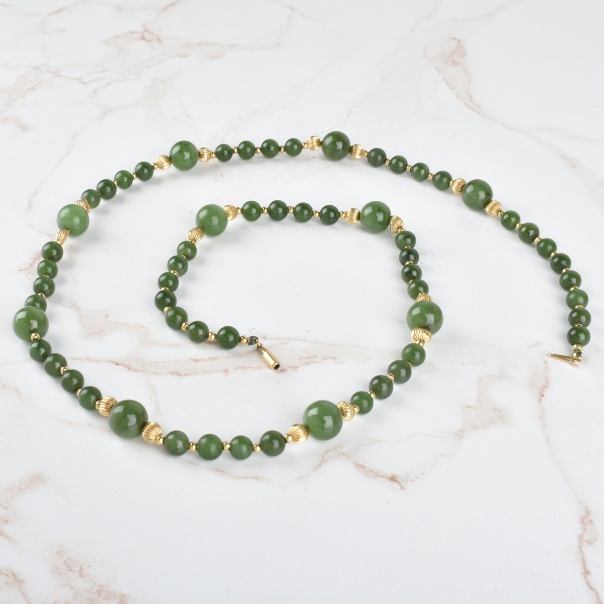 Jade and 14K Necklace