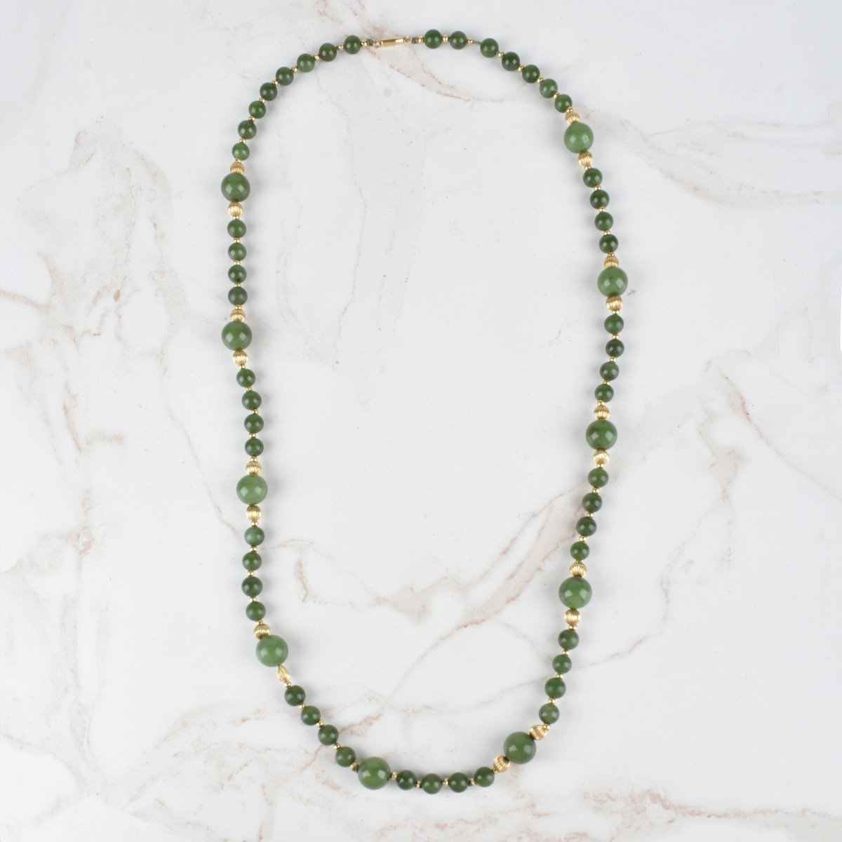 Jade and 14K Necklace