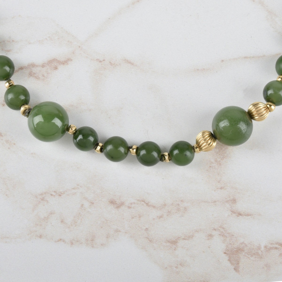 Jade and 14K Necklace