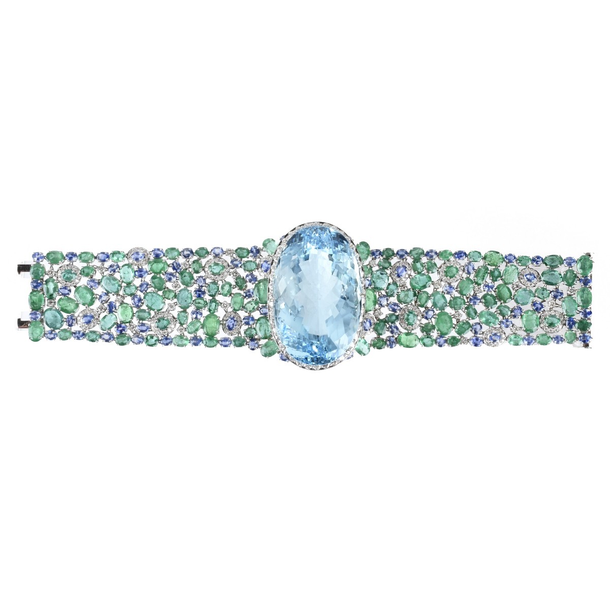 Topaz, Emerald, Sapphire, Diamond Bracelet